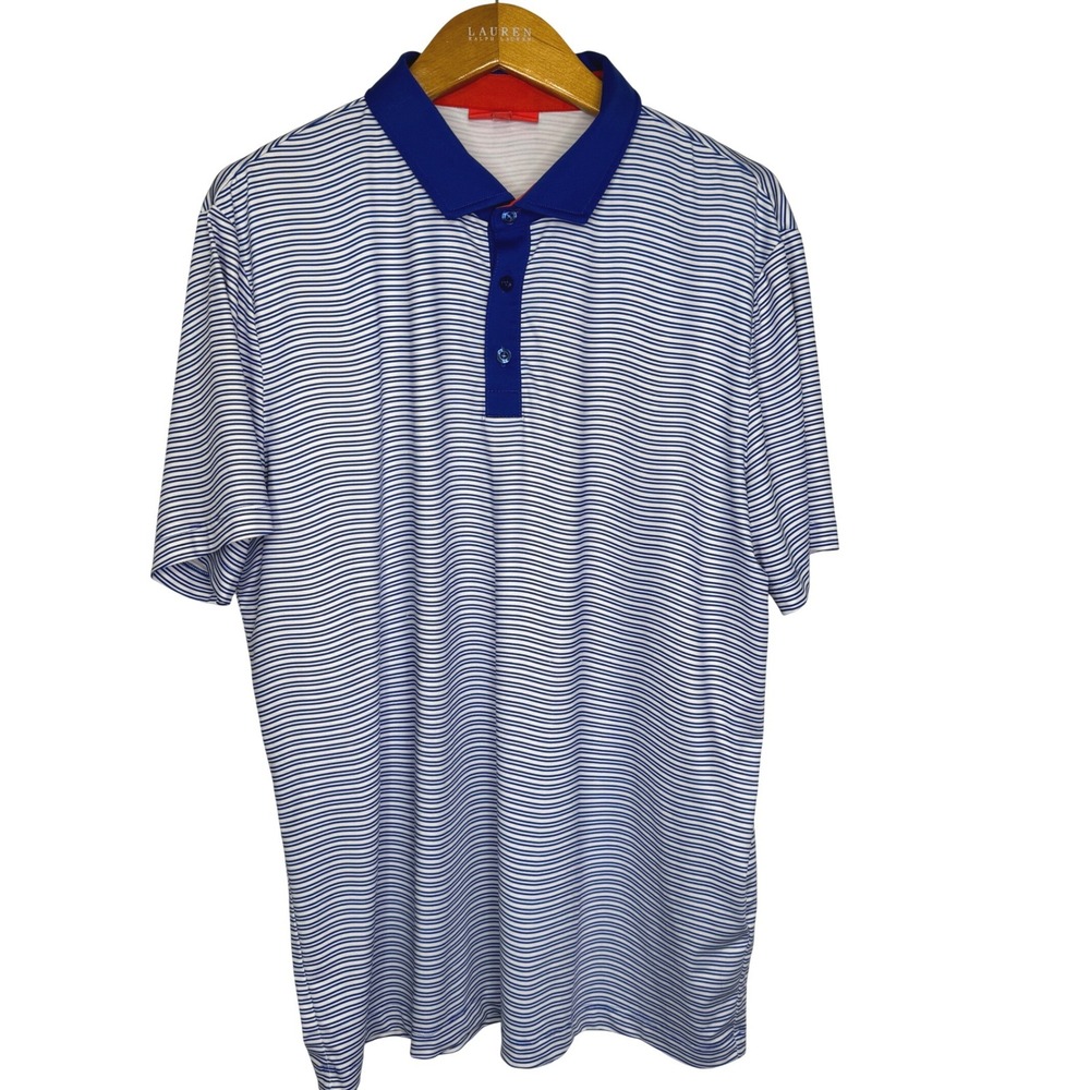 Redvanly Golf Polo Striped XL Blue/White